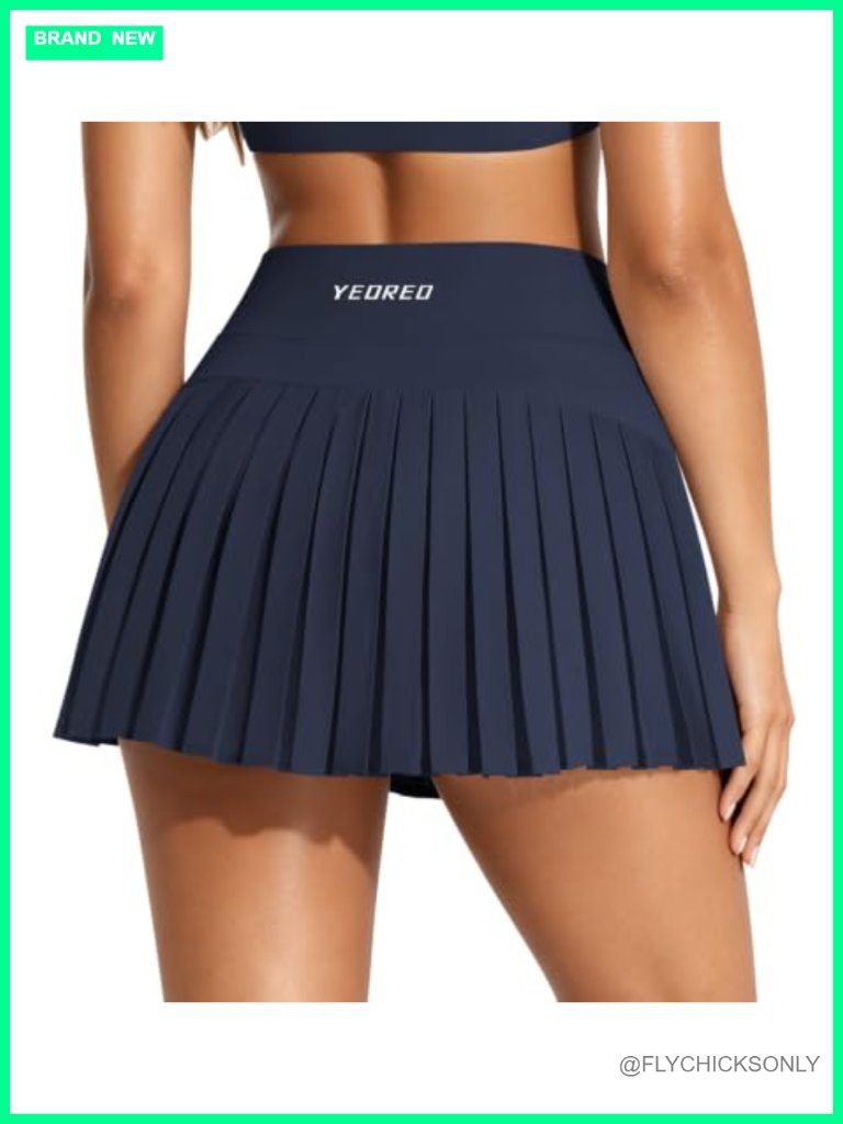 Pleated Tennis Skort With Built-In Shorts And Pockets